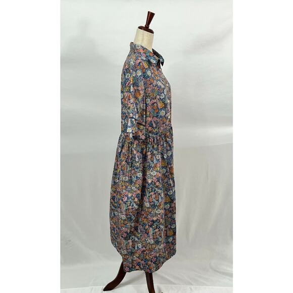 LIBERTY London Sz XXL Ciara Tana Lawn Gallery Cotton Floral Shirt Dress Midi - Picture 7 of 9